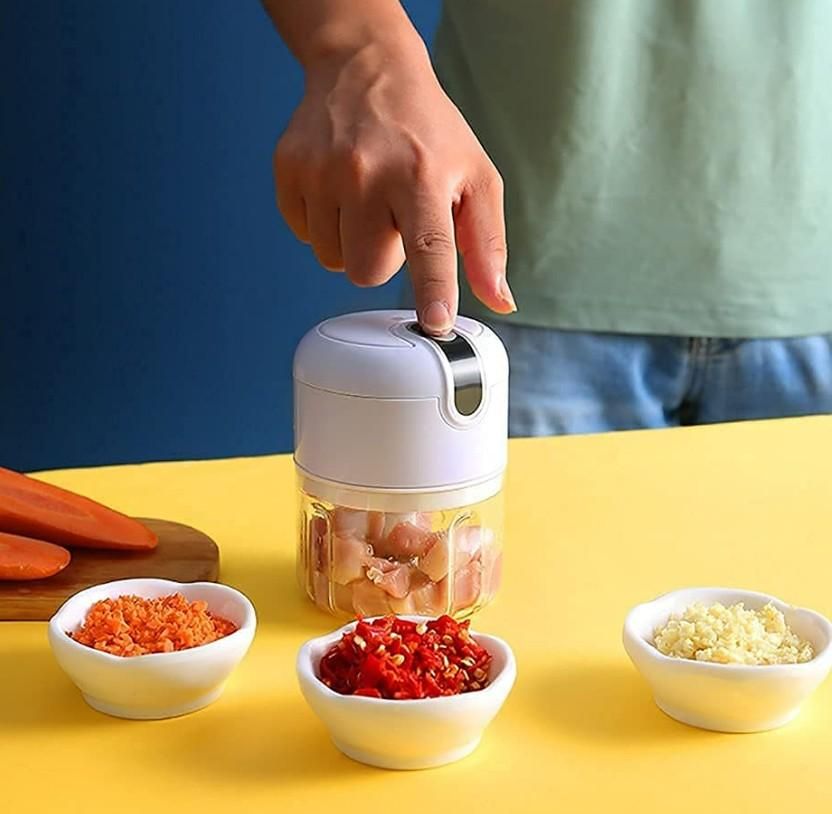 Rechargeable Mini Electric Chopper, Easy One Touch Operation, 250 ML