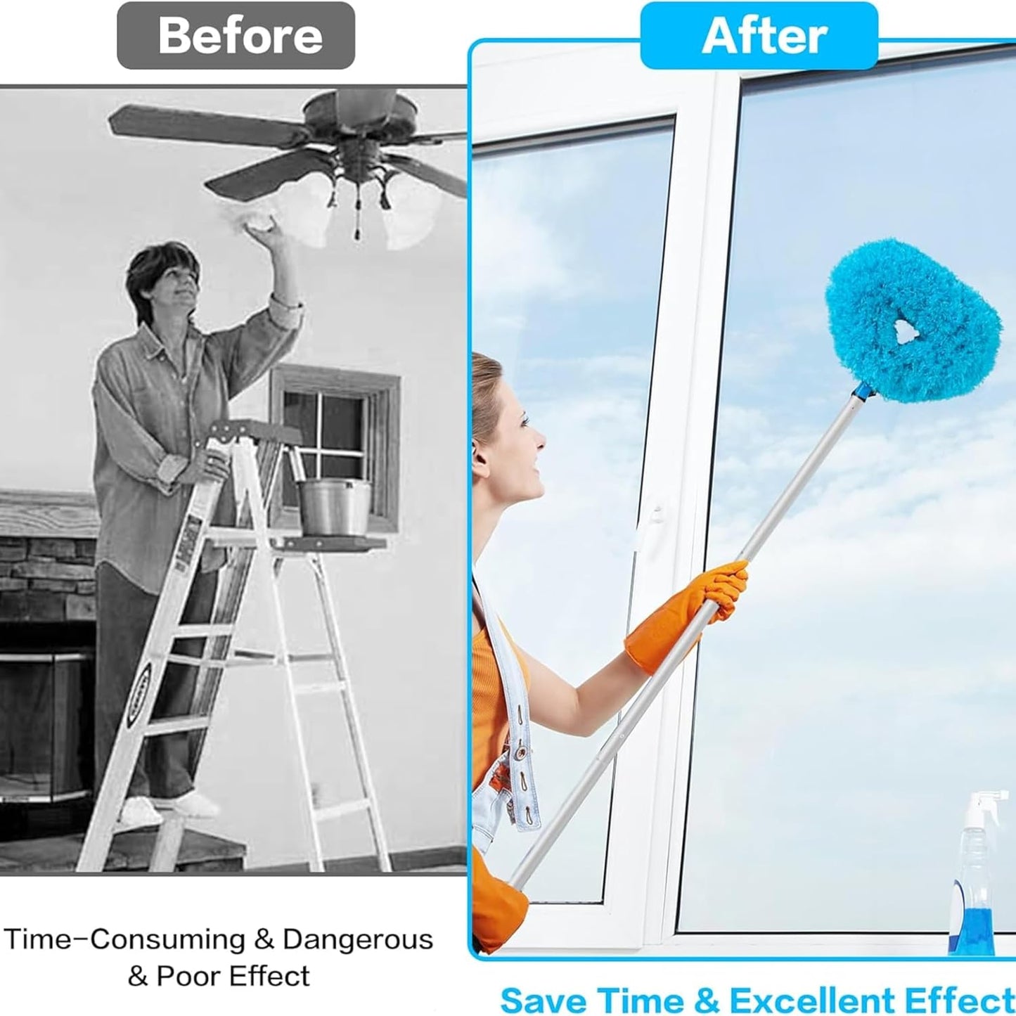 Washable Ceiling Fan Cleaner Duster for Ceiling Fans,Window Blinds, Furniture