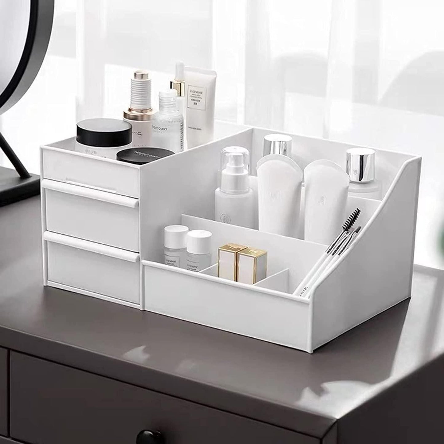 Jewelry Holder | Modern Vanity Organizer Box | Cosmetic Storage Solution