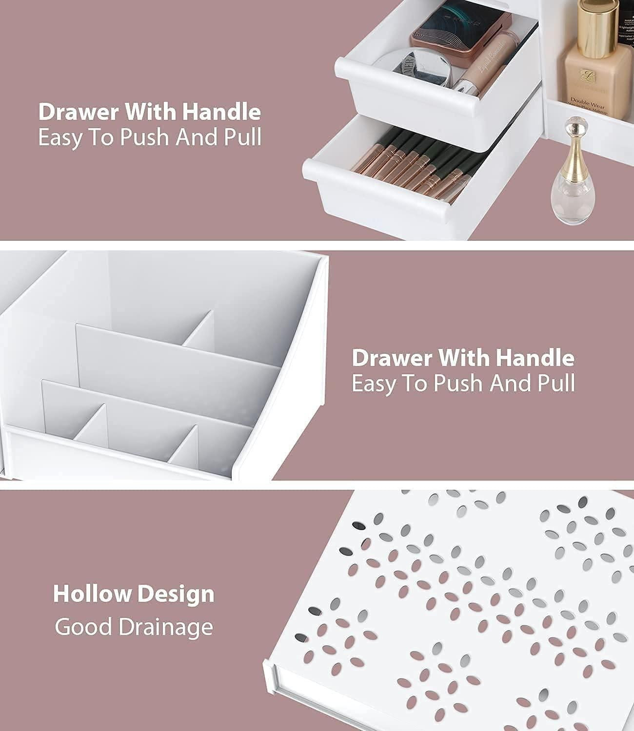 Jewelry Holder | Modern Vanity Organizer Box | Cosmetic Storage Solution