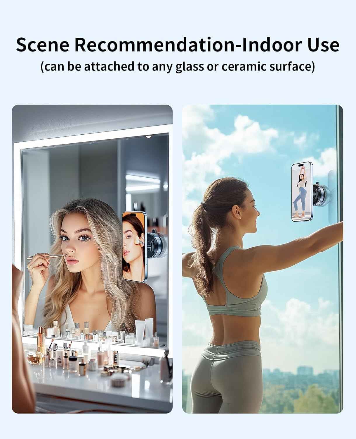 Vacuum suction Magnetic Phone Holder – Strong Grip for Car, Gym, Mirror, Kitchen & Anywhere you need.