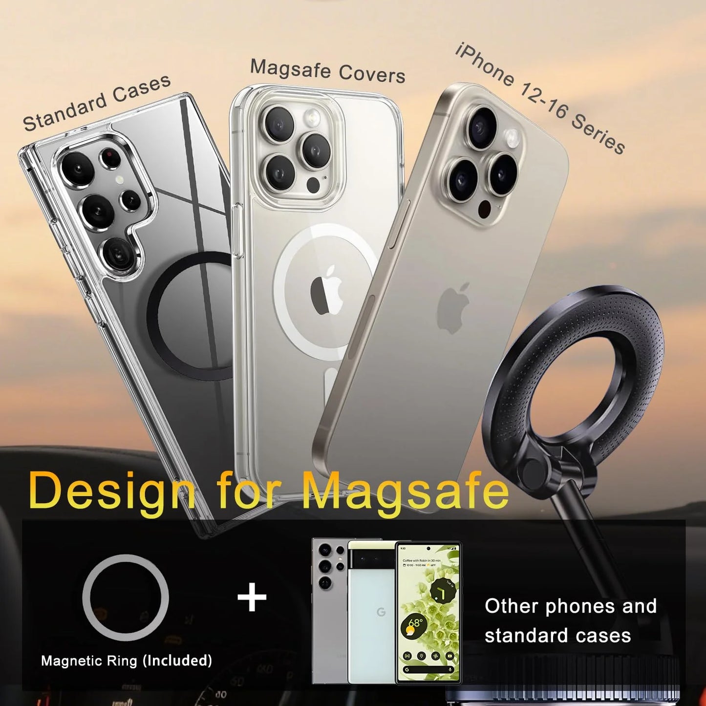 Vacuum suction Magnetic Phone Holder – Strong Grip for Car, Gym, Mirror, Kitchen & Anywhere you need.