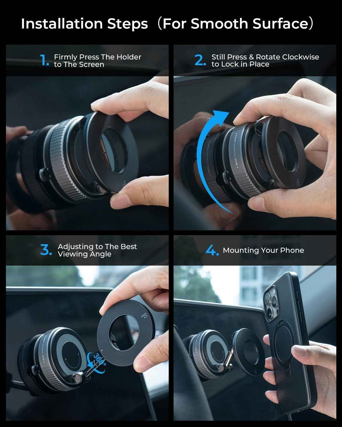 Vacuum suction Magnetic Phone Holder – Strong Grip for Car, Gym, Mirror, Kitchen & Anywhere you need.
