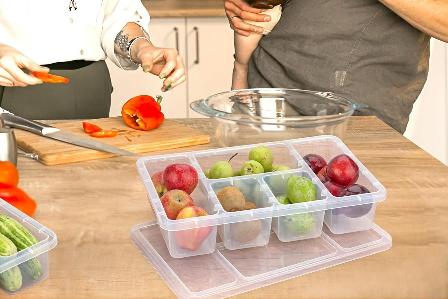 Fridge Storage Boxes, Fridge Organizer With 5 Compartment