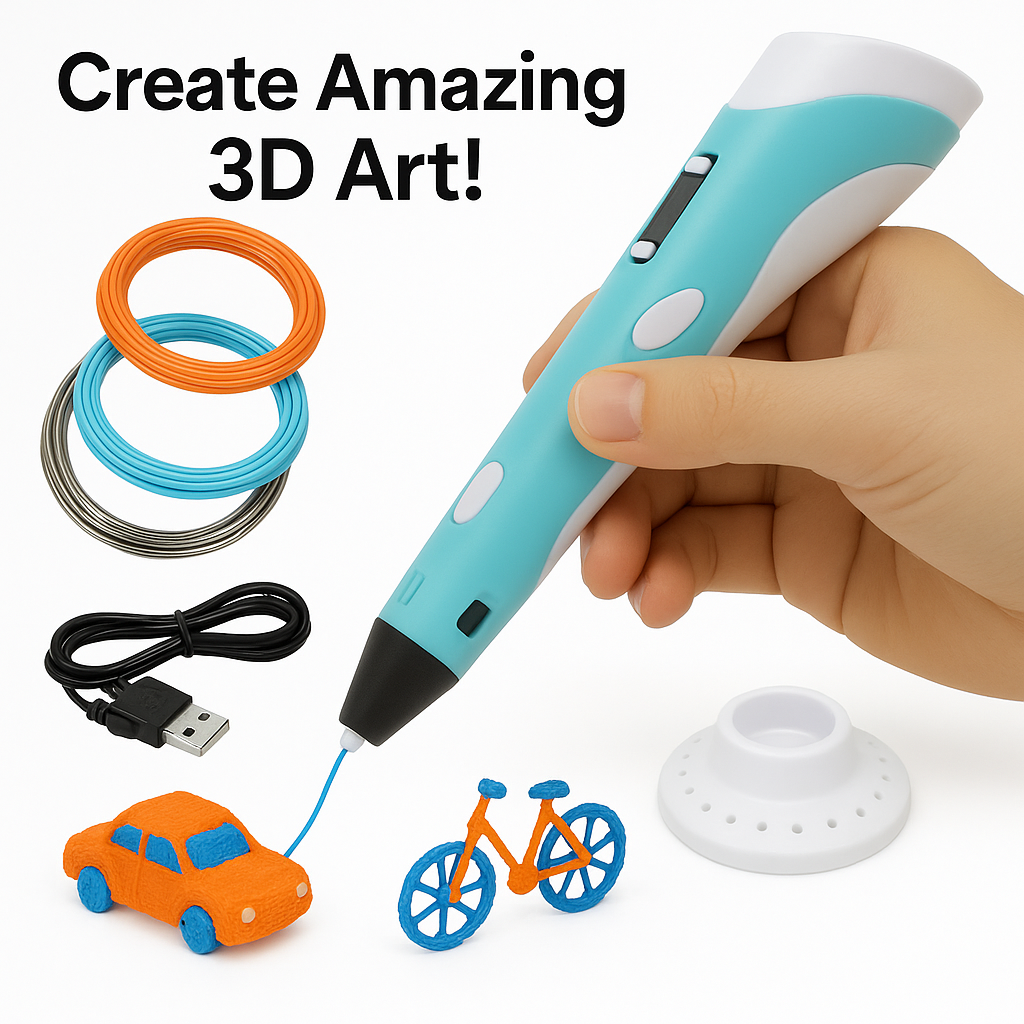 3D Printer Pen for Kids with PLA Filament | Perfect for DIY and Crafting (with USB Cable)