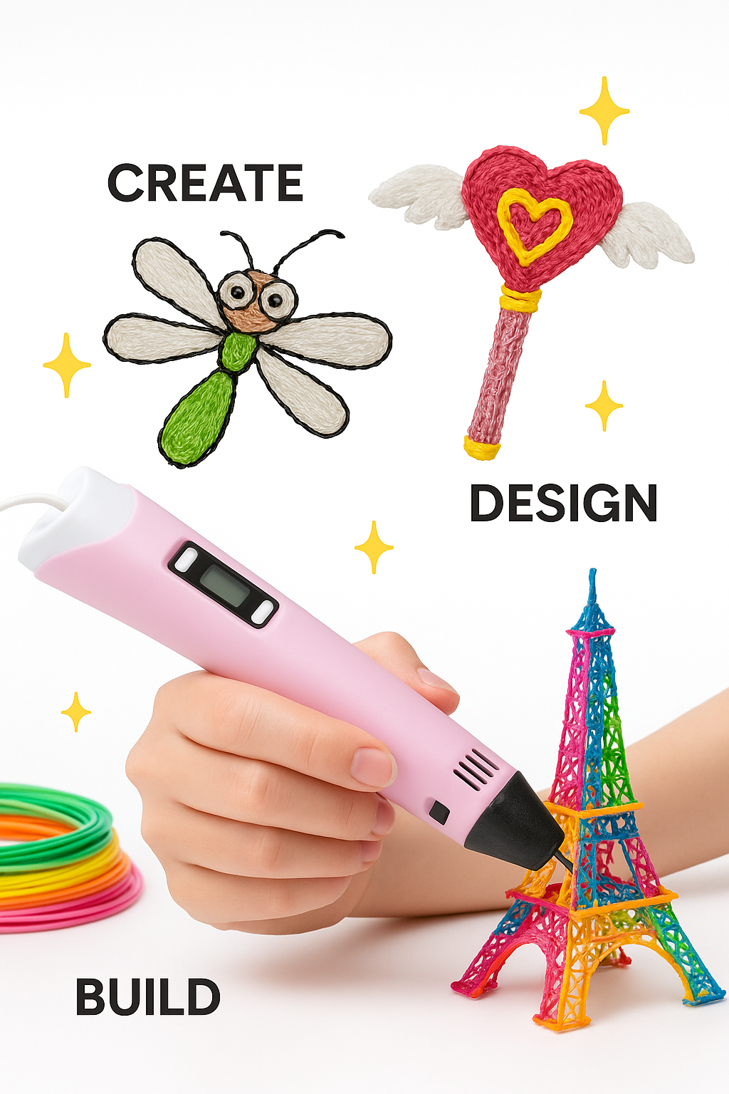 3D Printer Pen for Kids with PLA Filament | Perfect for DIY and Crafting (with USB Cable)