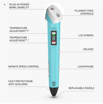 3D Printer Pen for Kids with PLA Filament | Perfect for DIY and Crafting (with USB Cable)