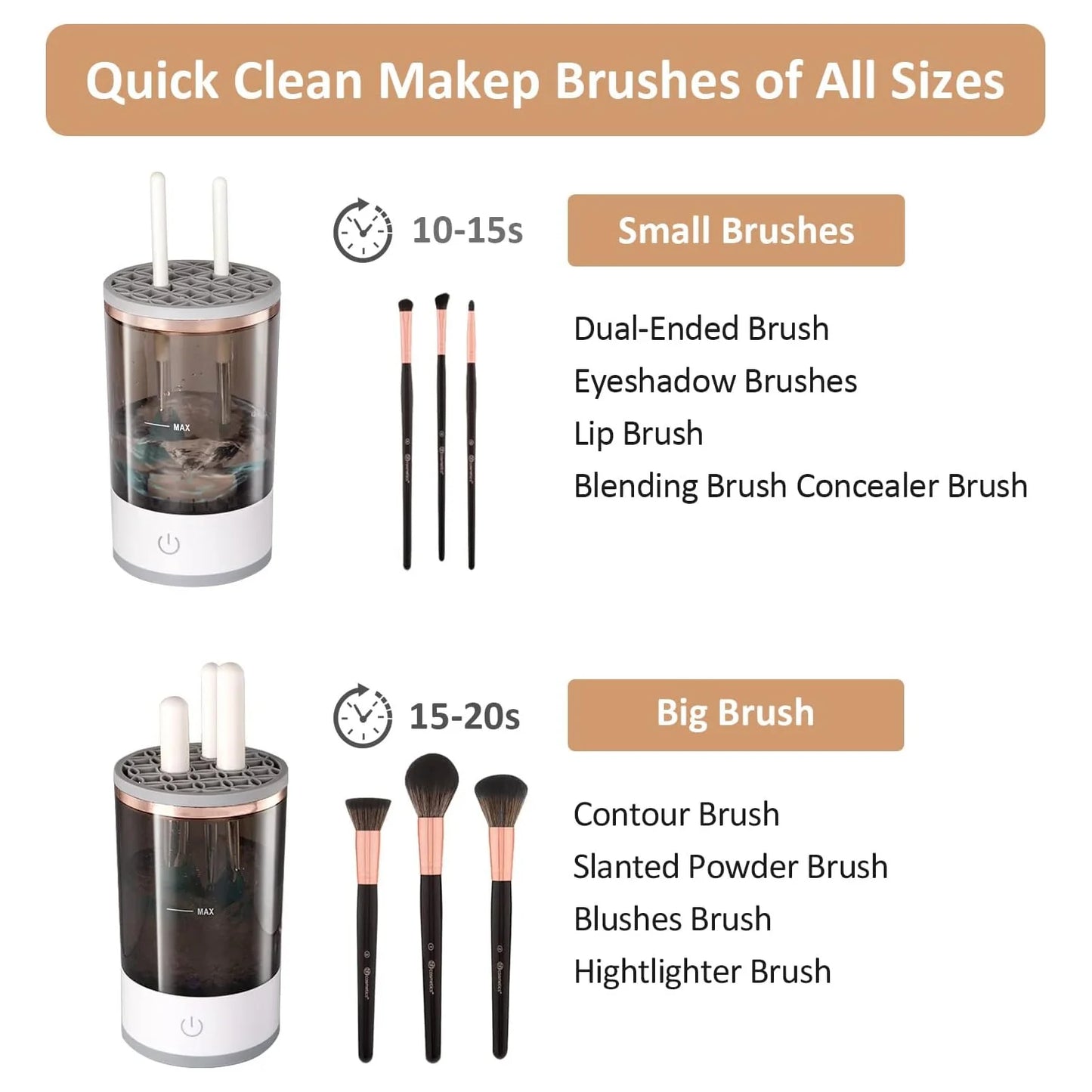 Automatic Make Up Brush Cleaner