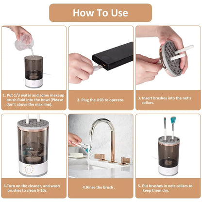 Automatic Make Up Brush Cleaner